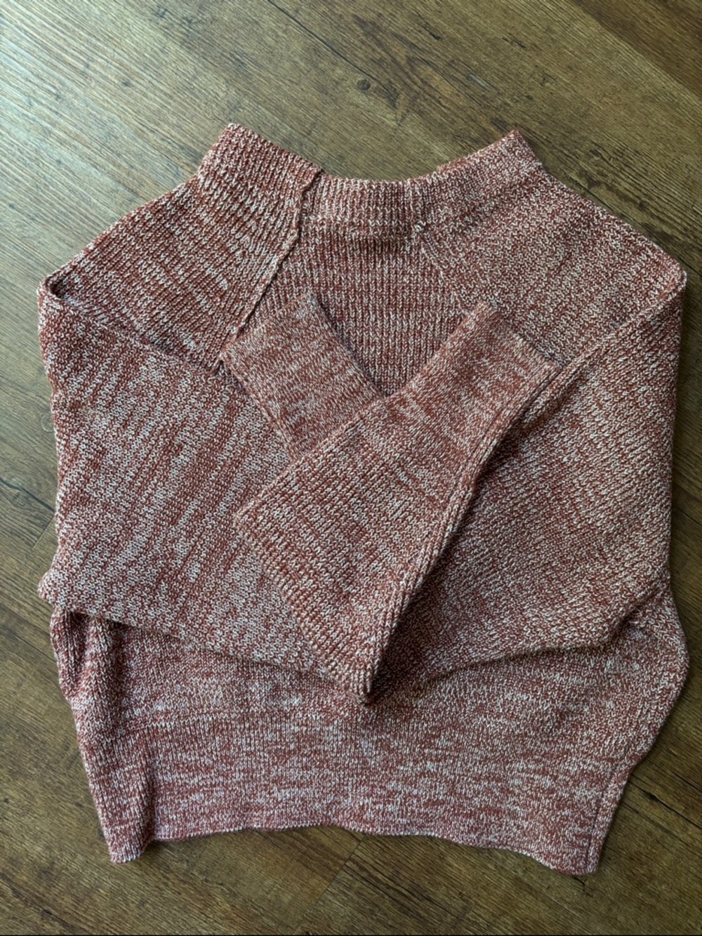 Free People chunky Marled Rose Scoop Neck Knit Sweater size xs